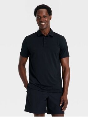 Men’s All in Motion Black Stretchy Soft Polo Shirt  XXL